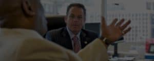 Personal injury lawyer with client